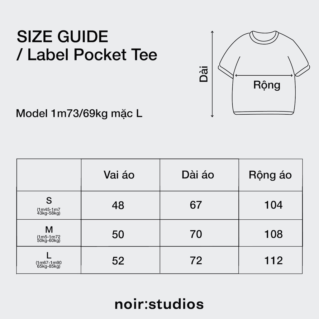 ÁO THUN BASIC NAM NỮ VẢI TỔ ONG - LABEL POCKET - NOIR STUDIOS
