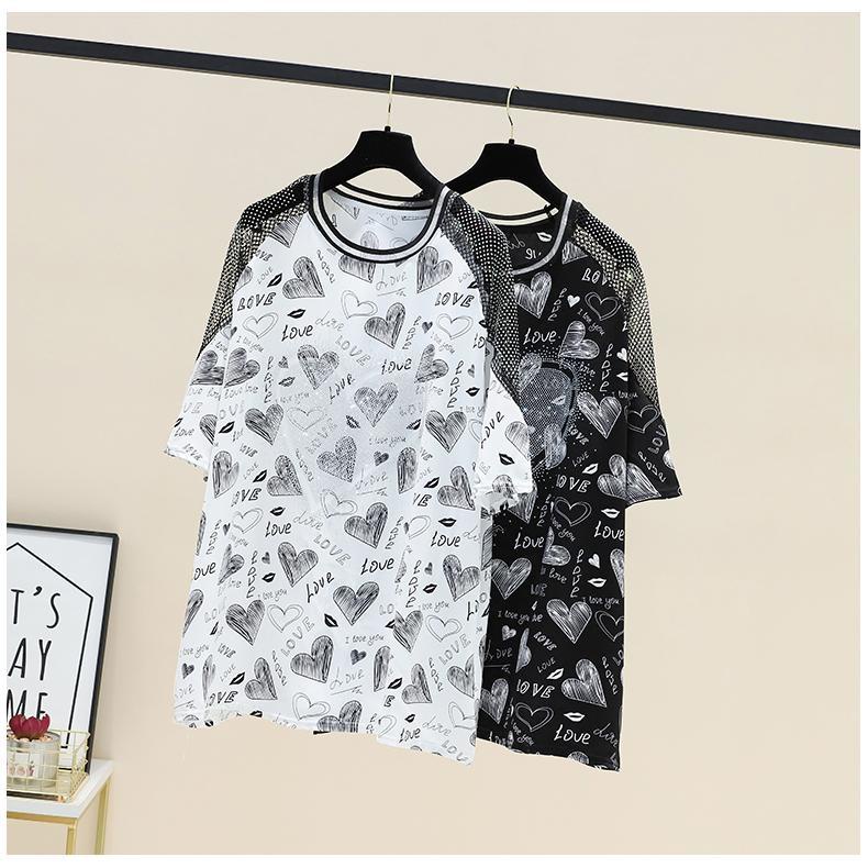 Áo Thun Ngắn Tay Form Rộng In Họa Tiết Thời Trang Mùa Hè Dành Cho Nữ