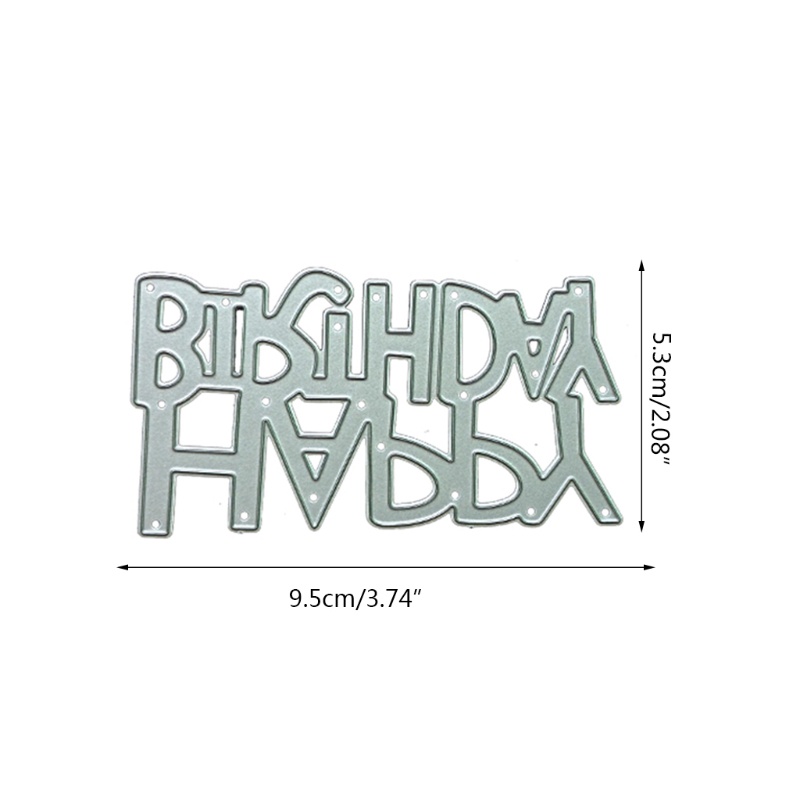 Khuôn Cắt Giấy Làm Từ Kim Loại Hình Chữ Happy Birthday Trang Trí Scrapbook