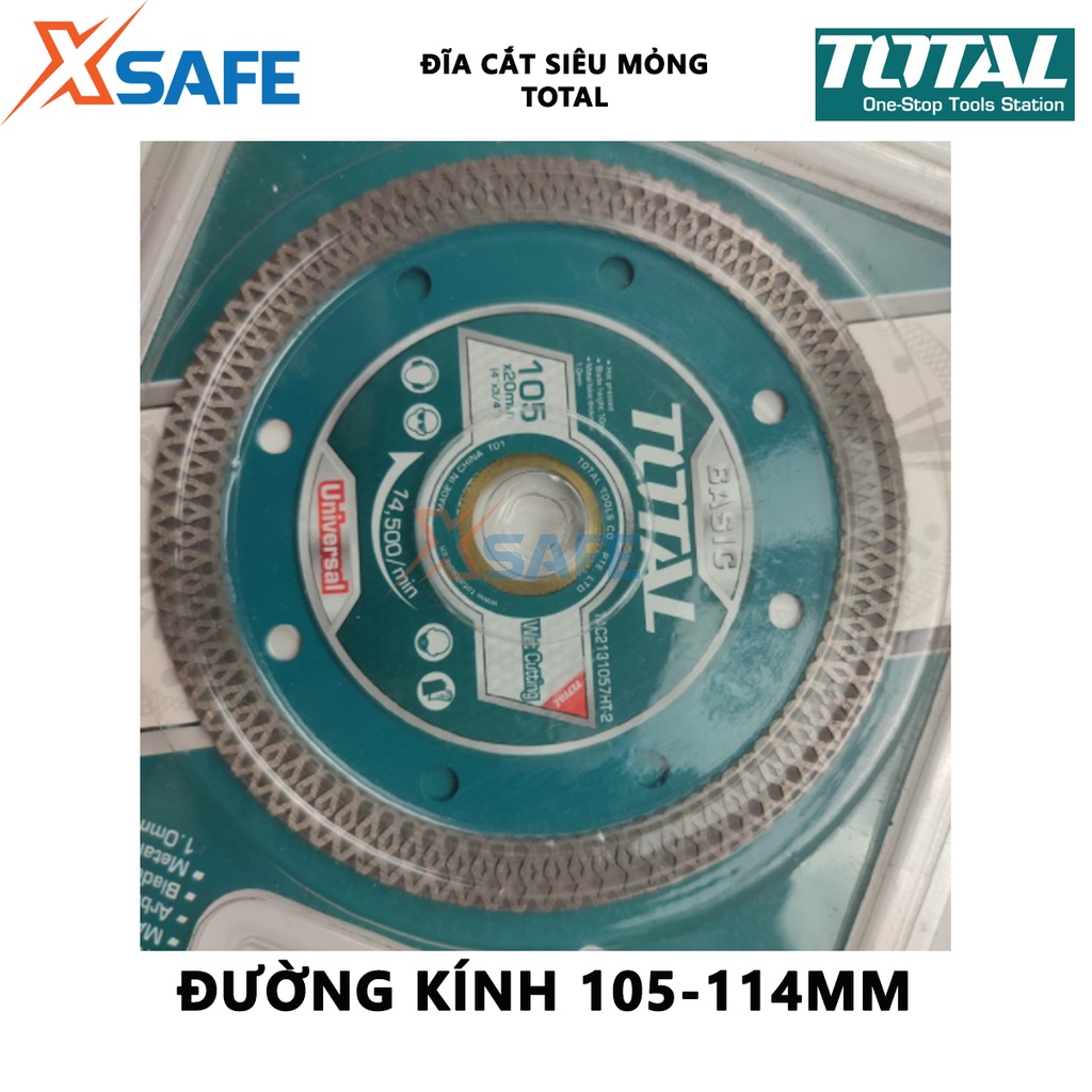 Đĩa cắt siêu mỏng TOTAL chuyên dùng cắt ngói, gốm, đá, gạch, đá cẩm thạch, không cắt được gạch men -