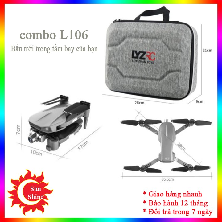 ⚡️𝐅𝐑𝐄𝐄 𝐒𝐇𝐈𝐏⚡️Flycam L106 - Máy bay điều khiển từ xa có Camera 4K - Gimbal 2 Trục - Có GPS,giá giẻ,Cho người mới tập bay