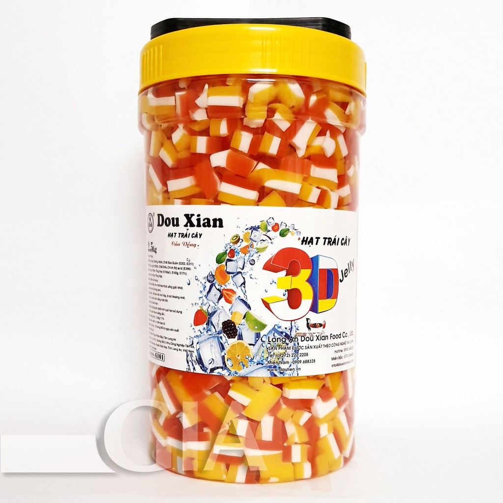 Thạch rau câu trái cây 3D Douxian  hộp 2.5kg - Gia store