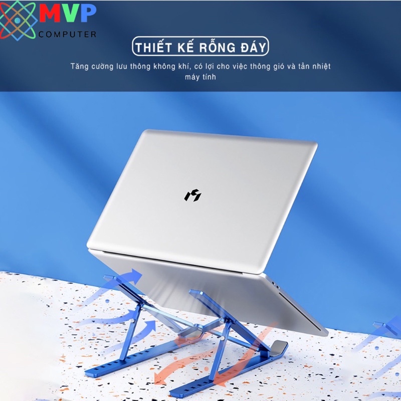 Giá đỡ LAPTOP, MAC-BOOK, I-PAD bằng nhôm có thể điều chỉnh được độ cao, đế tản nhiệt kê laptop nhôm