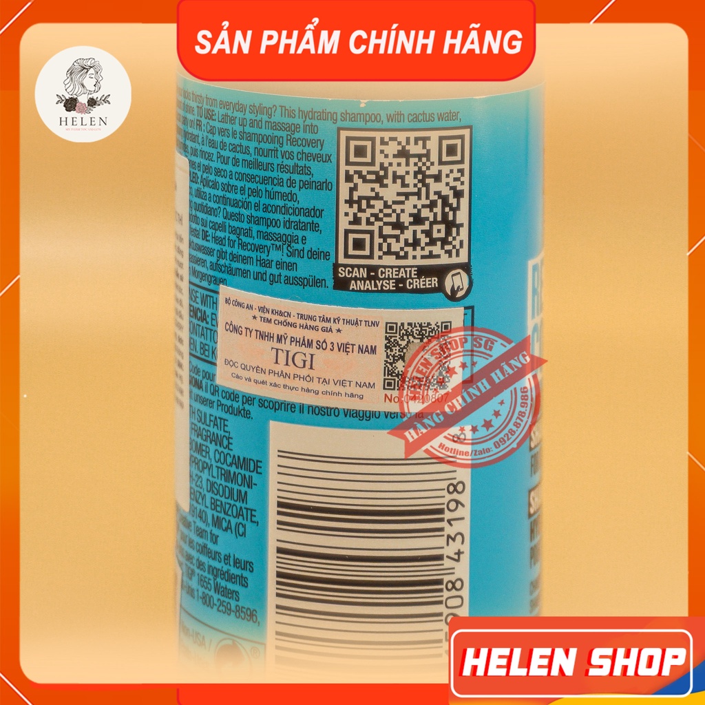 Cặp Dầu Gội Xả TIGI BED HEAD Xanh Dương Đủ Size | Phục Hồi Tóc Hư Tổn , Hồi Sinh Tóc Yếu | Hàng Chính Hãng