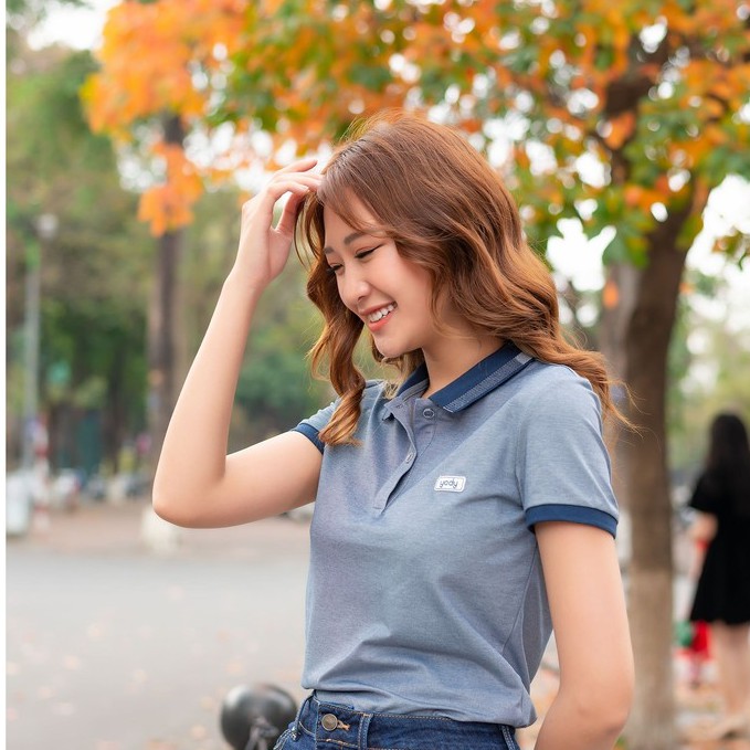 Áo thun polo nữ YODY mắt chim ngắn tay thấm hút tốt, dáng công sở nhiều màu APN3340