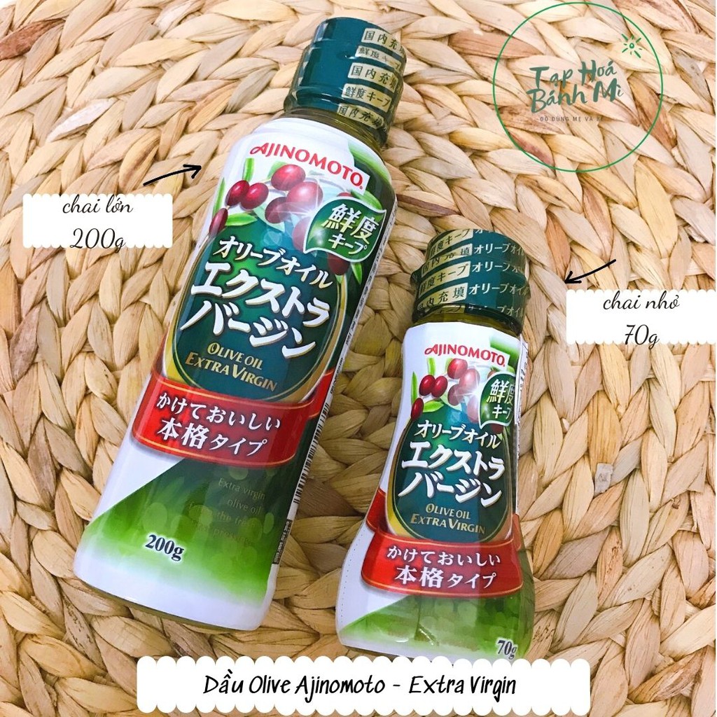 Dầu Olive Ajinomoto - Extra Virgin (nhỏ 70g và lớn 200g)