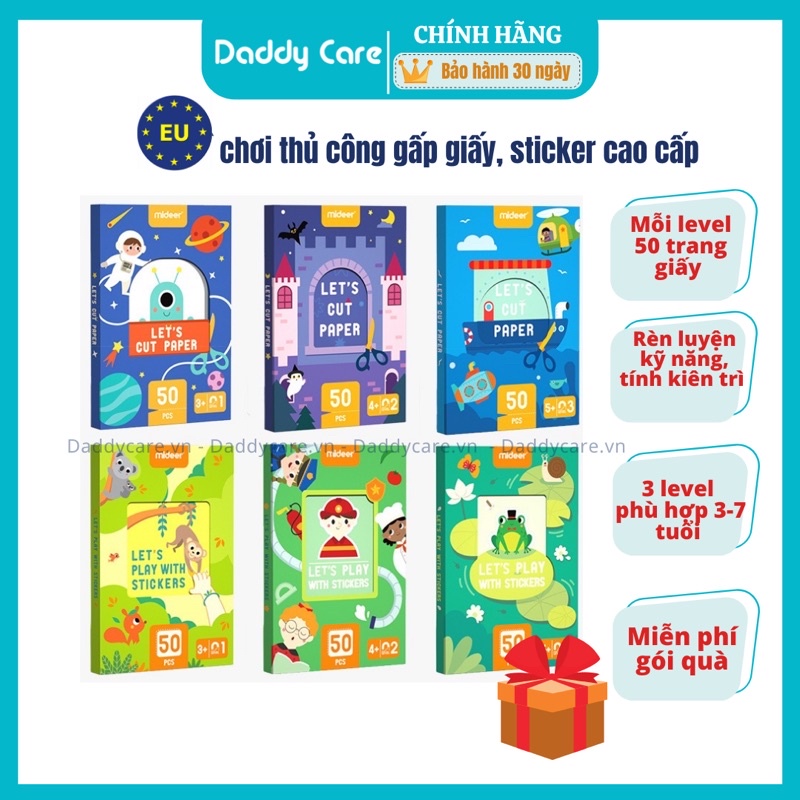 Giấy gấp Origami, Cắt giấy, giấy màu thủ công stickers 3 Cấp Độ