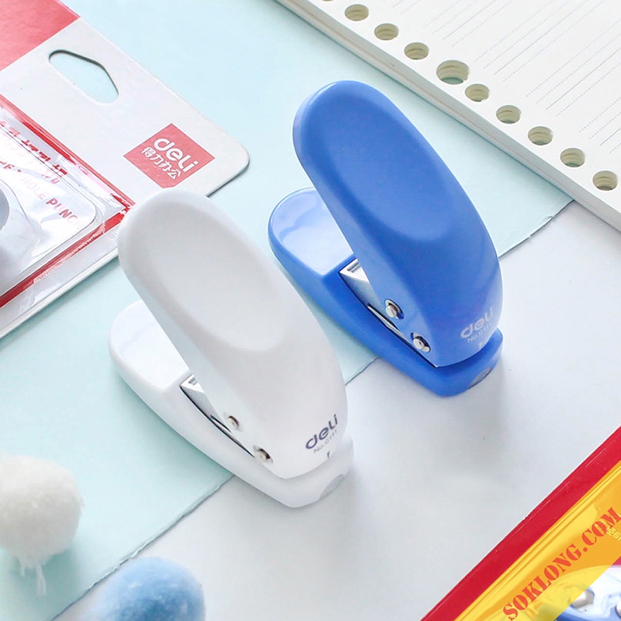 Bấm lỗ giấy mini Deli cầm tay tối đa 10 tờ 80gsm, dụng cụ đục lỗ C08