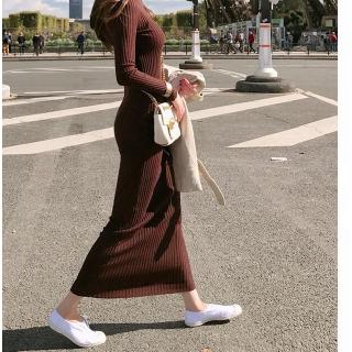 Đầm Sweater Dệt Kim Dáng Ôm Thời Trang Thu Đông Cho Nữ