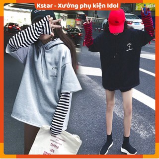 Áo Hoodie tay dài kẻ sọc F77