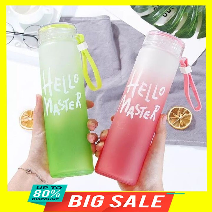 Bình nước thủy tinh thời trang Hello Master 450ml