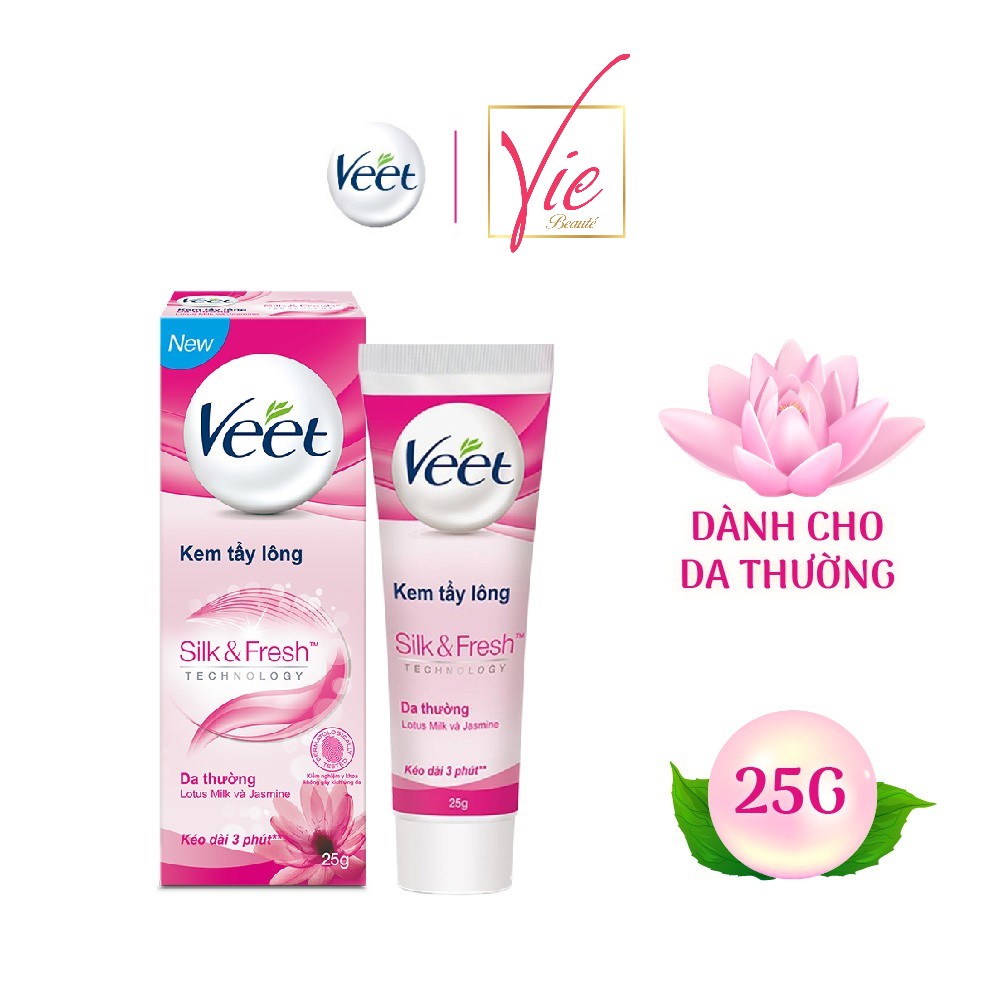 Kem Tẩy Lông Veet Silk &amp; Fresh - Tẩy lông Veet Bikini 25G