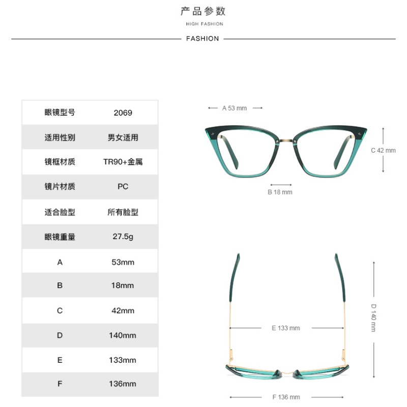 Kính Mát Gọng Kim Loại TR90 Thời Trang Cho Nữ