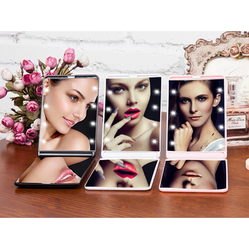 LED Touch Screen 22 Light Makeup Mirror Table Desktop 2X/3X Magnifying Mirrors V