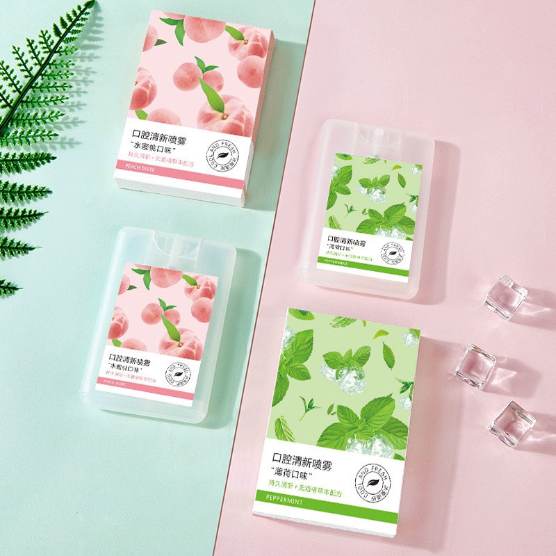 (Bán buôn – Sỉ) Xịt Thơm Miệng Heyxi Vị Đào, Trà Xanh Thơm Mát shopduyencuong