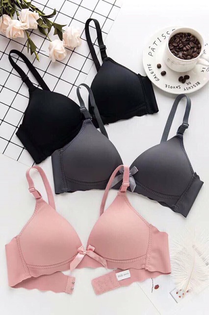 Áo Lót Đính Nơ Viền Sóng Cực Xinh 6699.