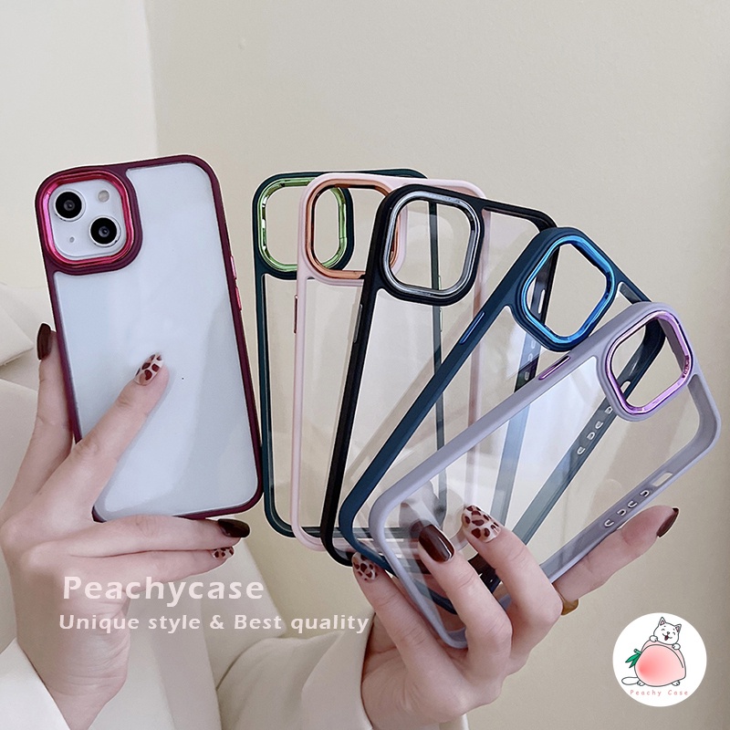 Ốp Điện Thoại PC Cứng Trong Suốt Mạ Điện HD Cho iPhone 13 11 12 Pro Max Xs Max Xr 7 8 6 Plus