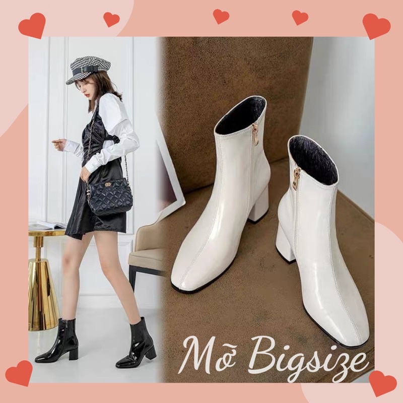 [ ODER ] Boot gót cao 6p da bóng BIGSIZE (35-42)