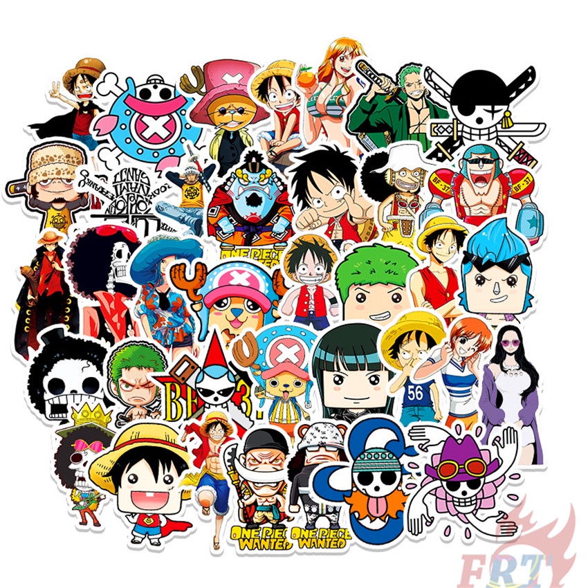 ❉ One Piece Series 04 Stickers ❉ 50Pcs/Set Anime DIY Fashion Waterproof  Mixed Luggage Laptop Skateboard Doodle Decals Stickers