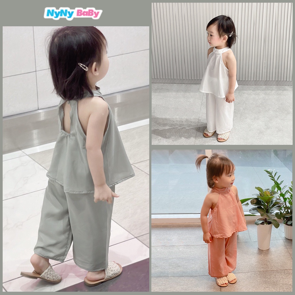 Set Yếm Bé Gái Nyny Baby Hàng Thiết Kế Sang Chảnh Đi Biển Đi Học Đi Chơi Vải Thô Lụa Đi Tiệc Từ 8 - 24kg ( 1 - 6 TUỔI )