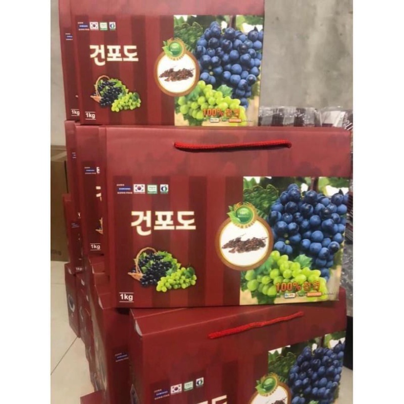 Nho khô [Dùng Là Ghiền-Hàng A.uth] Nho Khô Hàn Quốc Cao Cấp Hàng L1 Hộp 1kg [ Hàng Mới Về ]