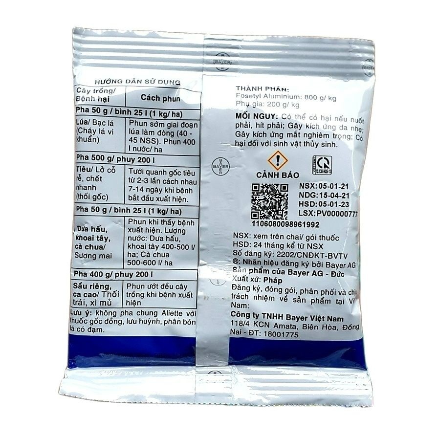 Aliette 800WG - Chính hãng BAYER  Thuốc trừ nấm bệnh