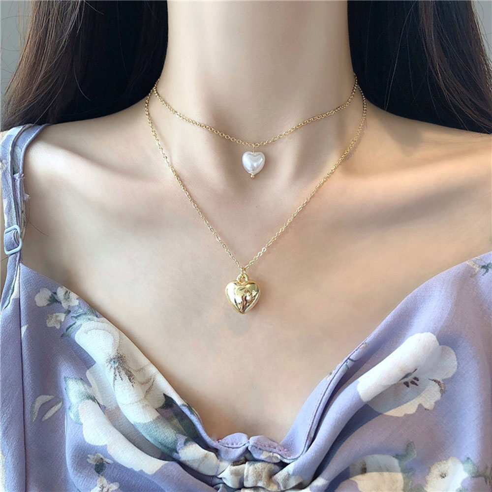 Dây Chuyền Hợp Kim Mặt Hình Trái Tim Xinh Xắn Cho Nữ Yanqueens Trang sứ Quà tặng