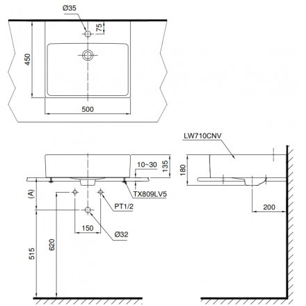 Chậu Rửa Lavabo TOTO LT710CSR Đặt Bàn,LT710CTR