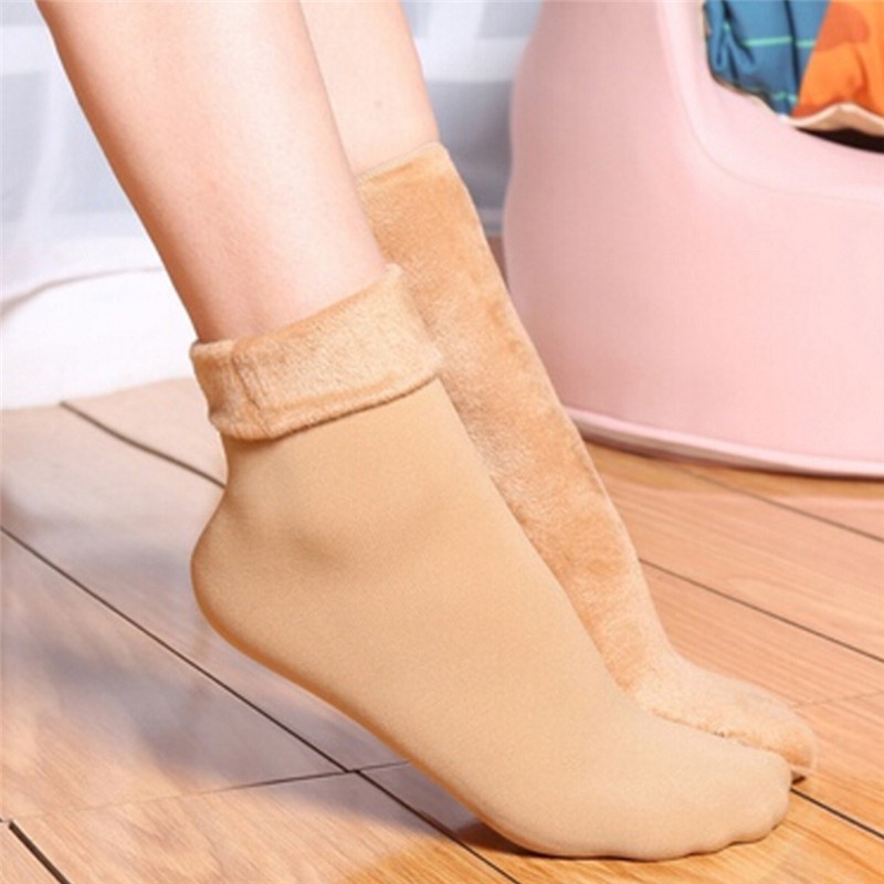 Great Fashion Thick Breathable Winter Women Wool Home Snow Boots Cotton Female Socks Flowerovernew