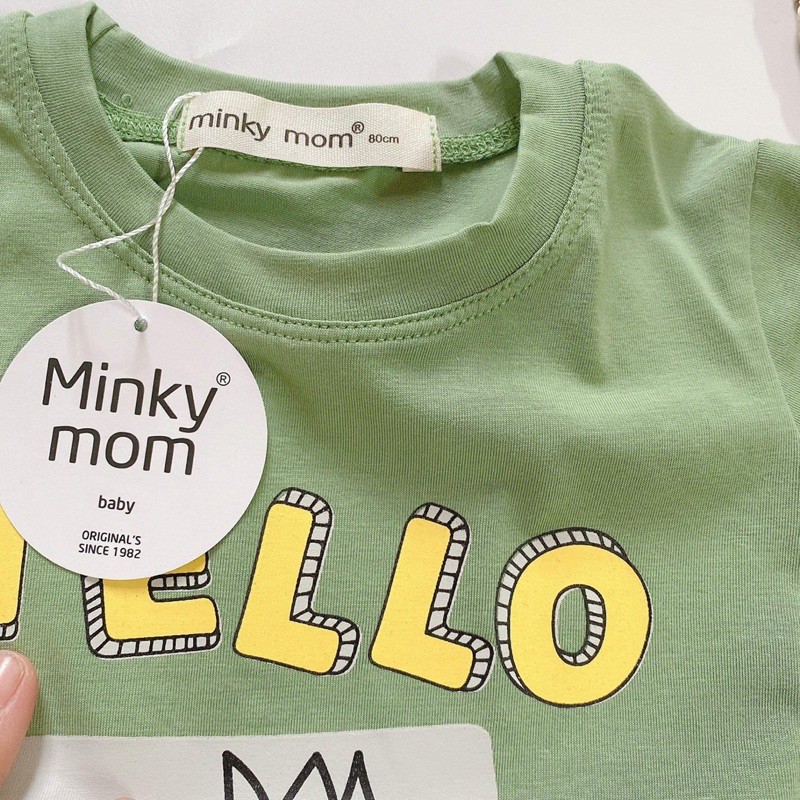 (8-18kg) Bộ cộc in hình có túi vải cotton cho bé - MINKY MOM