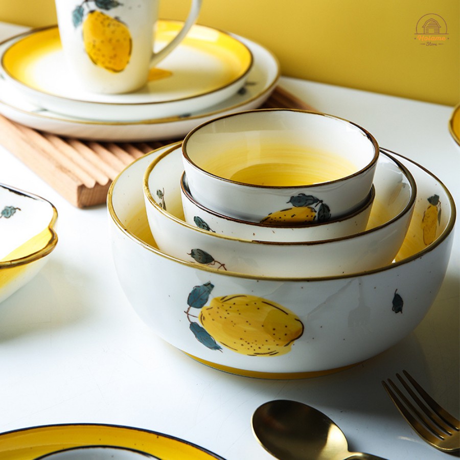 Bát đĩa sứ cao cấp , chén dĩa sứ đồ dùng bàn ăn Holame