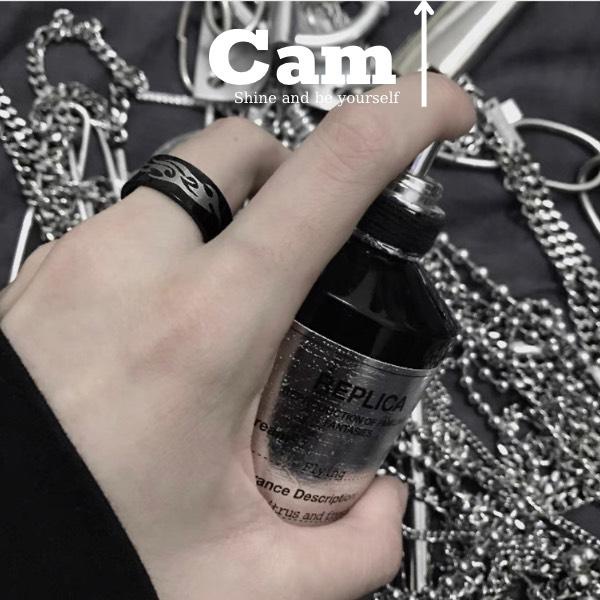 Nhẫn Nam Màu Bạc Tròn Vân Mây Cloudy Ring Camcamvintage Thời Trang Nam Nữ Unisex Chất Liệu Titan Đẹp Đơn Giản Không Gỉ