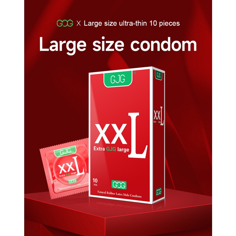 Bao cao su size lớn 55mm GJG XXL,siêu mỏng 0.01 nhiều bôi trơn, kéo dài thời gian quan hệ [ hộp 3 và 10 cái ]
