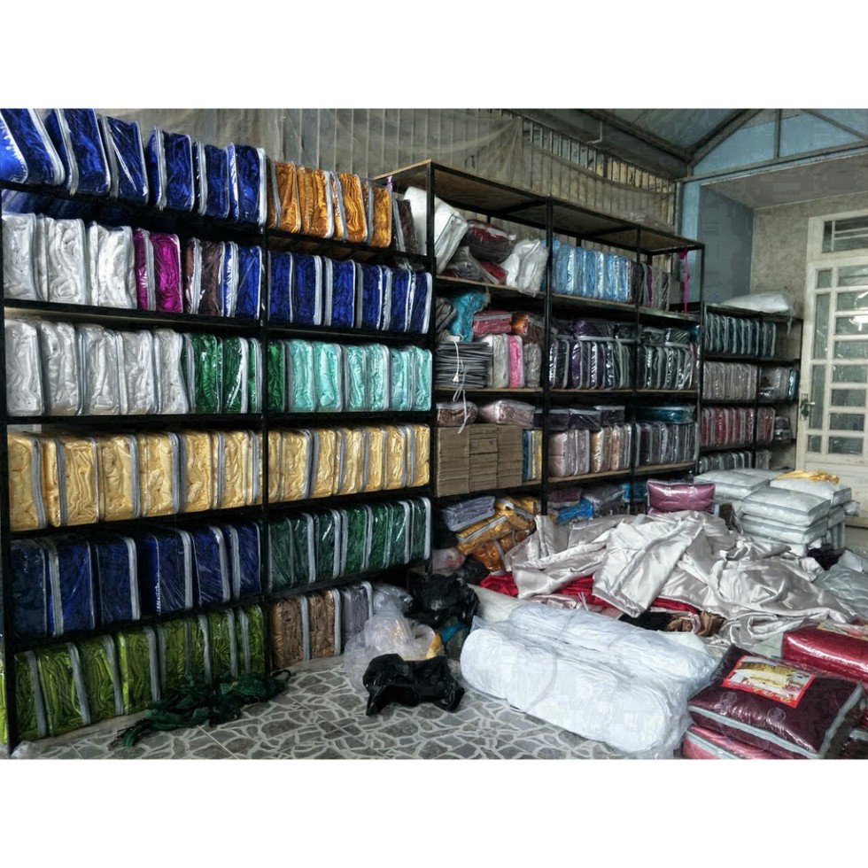 Bộ Chăn Trần Bông Ga Gối Phi Lụa 5 Món Cao Cấp AT HOME -  Màu Trắng