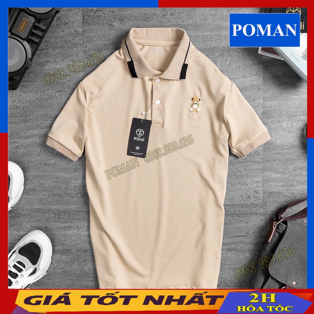 Áo polo nam ngắn tay chất cá sấu cotton, Áo thun nam có cổ polo nam co dãn 4 chiều AT04 - POMAN