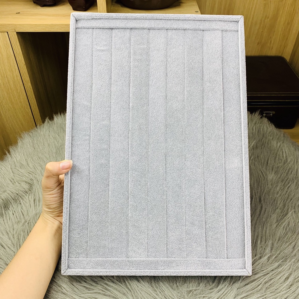 Khay trưng bày nhẫn CAO CẤP size 35x24x3cm (không nắp, bằng nhung)