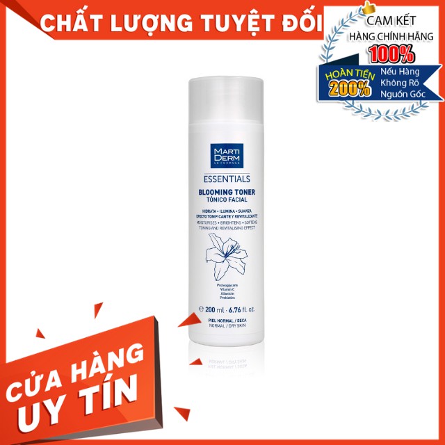 [HÀNG CÔNG TY] Nước Cân Bằng Dưỡng Ẩm Cho Da Thường Đến Khô - MartiDerm Essentials Blooming Toner (200ml)