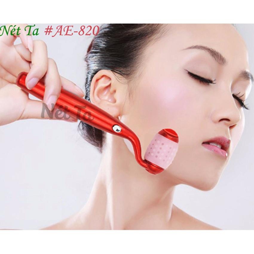 Cây lăn massage mặt tự động điều chỉnh 2 mức tốc độ, sử dụng pin hỗ trợ trẻ hóa, da tan nọng cằm, mờ thâm mắt, nâng cơ