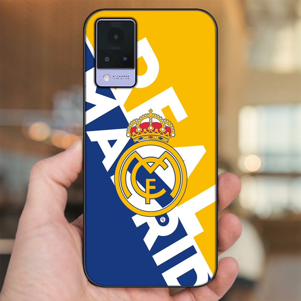 Ốp lưng Vivo V21 viền đen in hình Real Madrid
