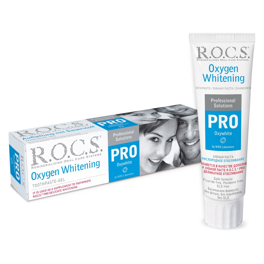 Kem đánh răng trắng răng người lớn ROCS. Pro Oxywhite 60g