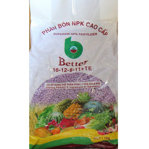 Phân bón NPK Cao cấp BETTER TÍM 16-12-8-11 + TE_ Siêu thị VTNN Agrishop