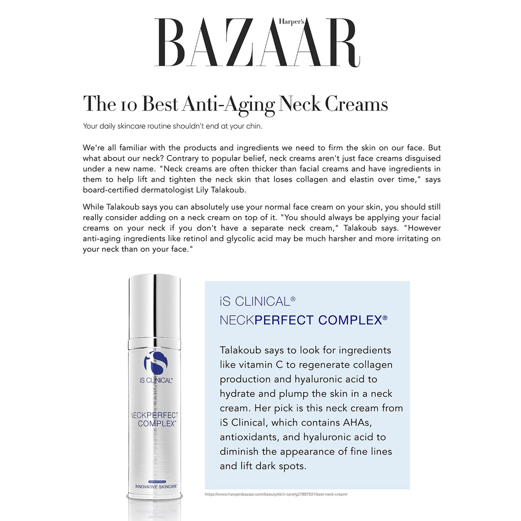 Kem dưỡng iS CLINICAL NeckPerfect Complex nâng cơ và săn chắc da vùng cổ 50g