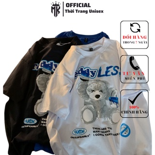 (HOT Trend)Áo thun tay lỡ nam nữ áo phông unisex form rộng chất cotton mát mịn thấm hút mồ hôi in hình GẤU TEDDY 2022