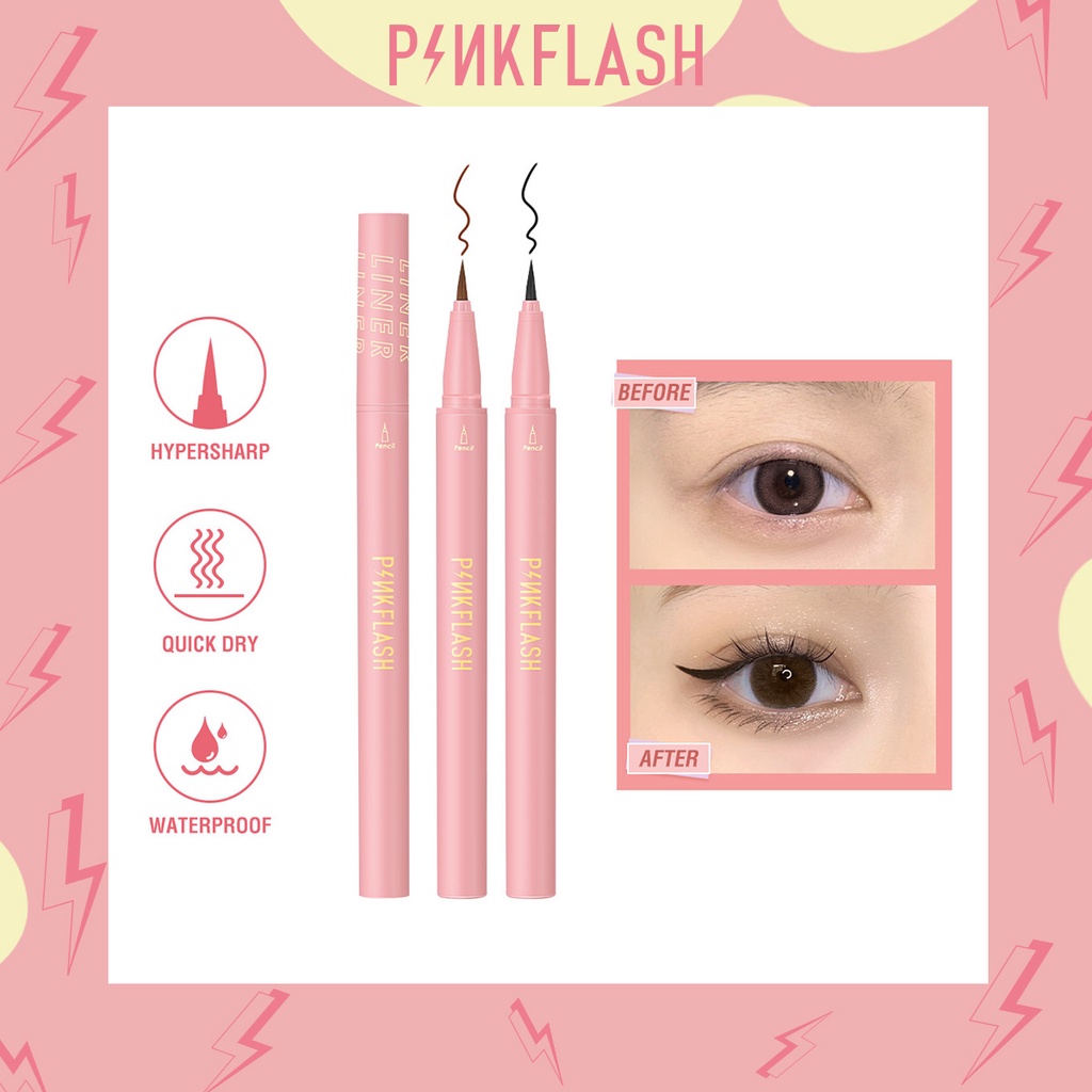Bút kẻ mắt dạng lỏng PINKFLASH nhanh khô chống thấm nước lâu trôi 0.01mm