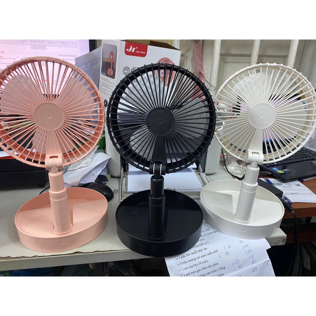 QUẠT SẠC TÍCH ĐIỆN GẤP GỌN TRÒN Folding Fan Jh- 2028 | BigBuy360 - bigbuy360.vn