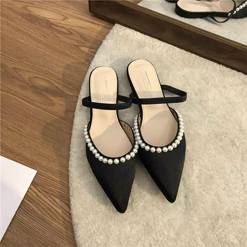 Sục Nữ Mũi Nhọn Quai Ngang Đính Ngọc Mẫu Mới Bền Đẹp Giá Tốt mã GSUC MINHTUYETSHOES