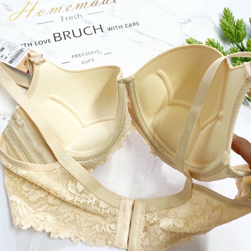 Áo Lót Ren Lovely Mút Kép Mỏng 3 Móc Cài Size