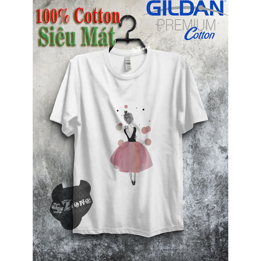 Áo Phông Nữ Cotton 100% In Hình 3D Cao Cấp Phong Cách - Áo Thun Gildan Nam Nữ Unisex Ngắn Tay Chất Mát Mùa Hè Szone PF46