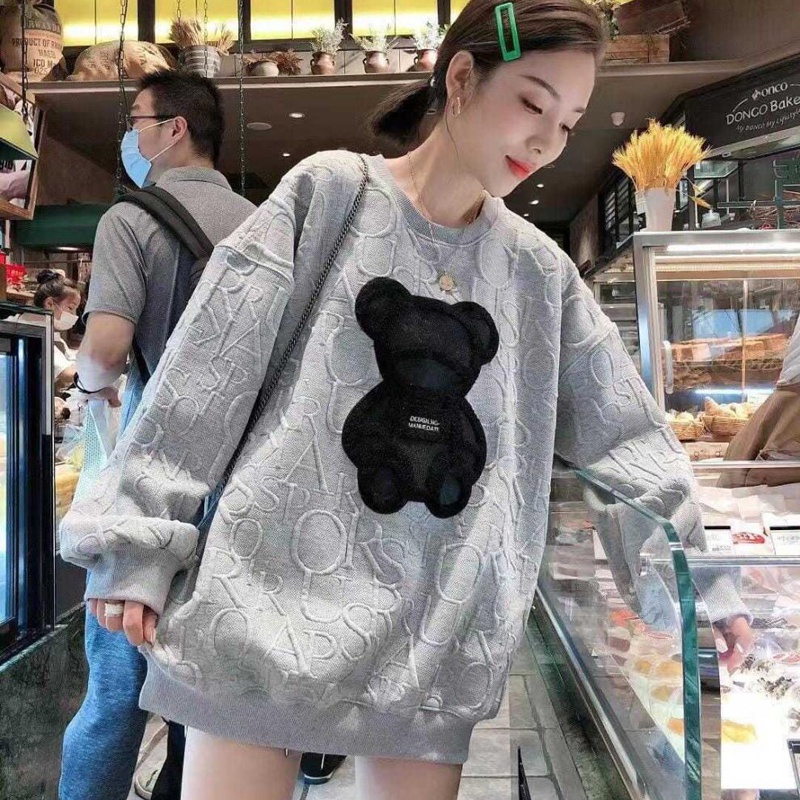 IELGY  Áo sweater Mỏng Tay Dài Dáng Rộng Kiểu Đường Phố Cá Tính Cho Nữ