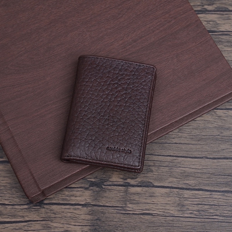 Ví Nam Mini Da Ý Cao Cấp Nhập Khẩu Nguyên Tấm Novida - Màu Nâu